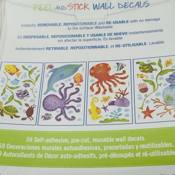 RoomMates Peel and Stick Ocean Sea Life Wall Decals 59 Repositionable NEW - Picture 6 of 6